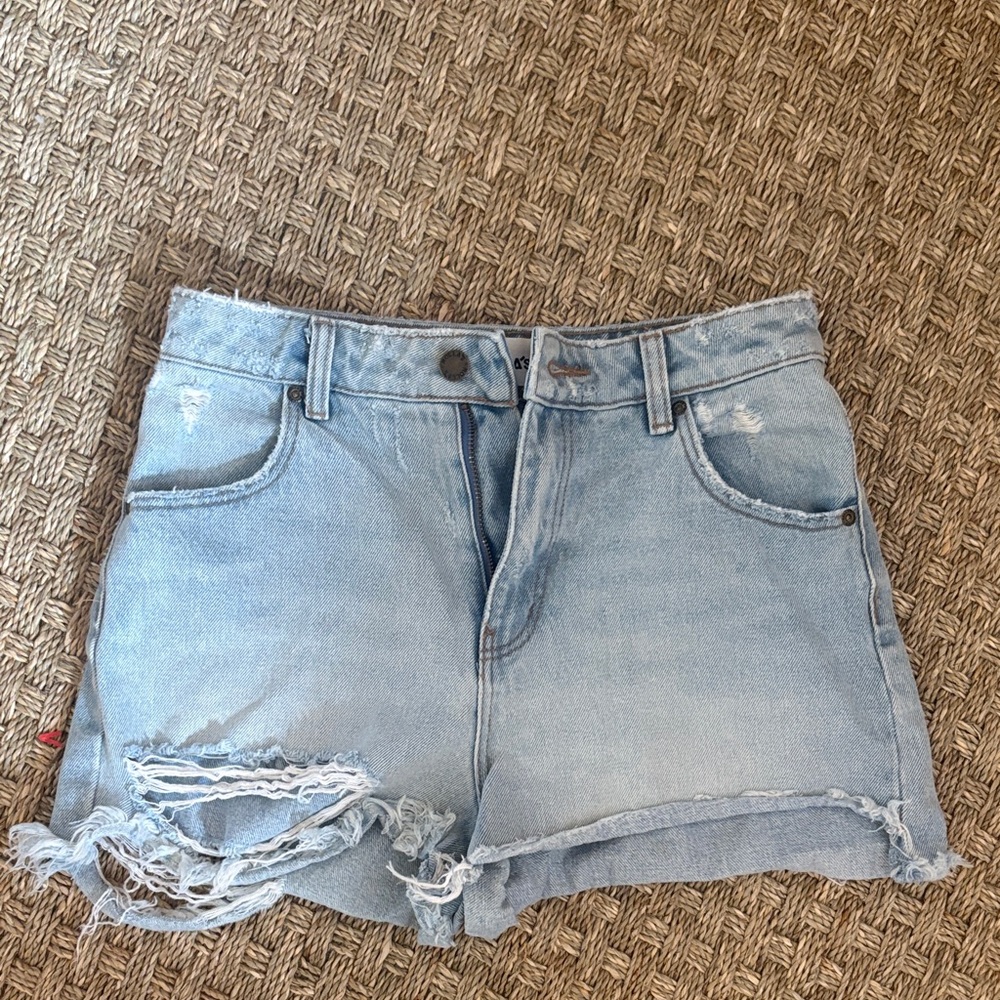Rolla’s Light Wash Distressed Denim Shorts - Women